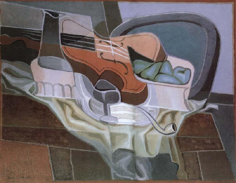 Juan Gris The Still life having table and armchair Norge oil painting art